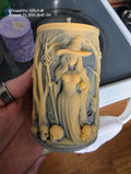 Witch and Skulls Candle