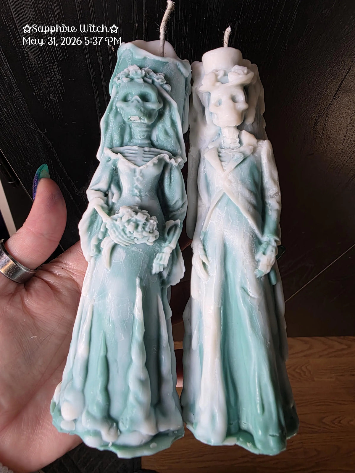 Skeleton Bride & Groom Candles